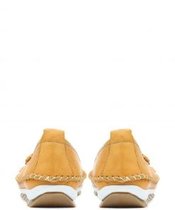 Pavers Yellow Mustard Ladies Wide Fit Casual Leather Flat Pumps -Pavers Sales Shop unnamed file 1762 scaled