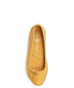 Pavers Yellow Mustard Ladies Wide Fit Casual Leather Flat Pumps -Pavers Sales Shop unnamed file 1763 scaled