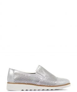 Pavers Silver Ladies Wide Fit Lightweight Casual Slip-On Shoes