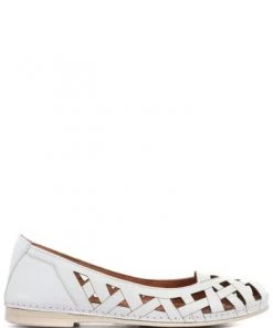 Pavers Ladies White Cut Out Leather Ballerina Pumps 11 Pavers Ladies White Cut Out Leather Ballerina Pumps -Pavers Sales Shop unnamed file 1800