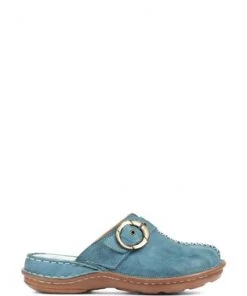 Pavers Blue Denim Ladies Lightweight Leather Clogs -Pavers Sales Shop unnamed file 1859