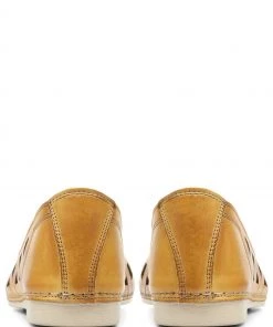 Pavers Yellow Ladies Cut Out Leather Ballerina Pumps -Pavers Sales Shop unnamed file 1862 scaled