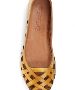 Pavers Yellow Ladies Cut Out Leather Ballerina Pumps -Pavers Sales Shop unnamed file 1863 scaled