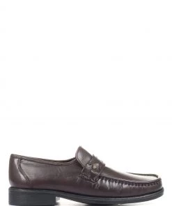 Pavers Mens Red Wider Fit Leather Loafers