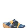 Pavers Ladies Leather Wedge Heel Clogs