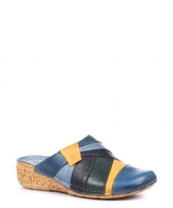 Pavers Ladies Leather Wedge Heel Clogs