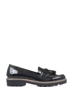Pavers Black Patent Ladies Loafers