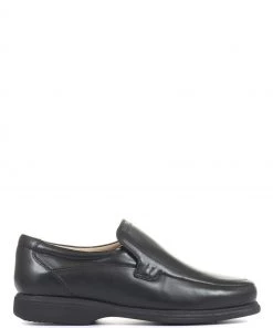 Pavers Men’s Wide Fit Black Lightweight Leather Loafers