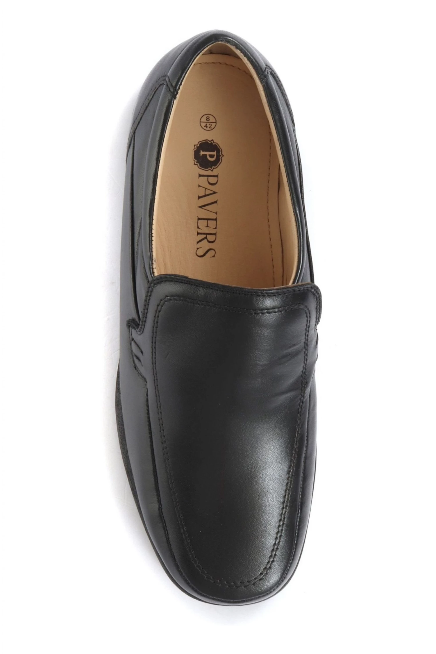 Pavers Men’s Wide Fit Black Lightweight Leather Loafers 4 Pavers Men’s Wide Fit Black Lightweight Leather Loafers - Image 4