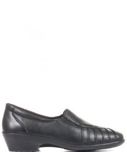 Pavers Black Ladies Wide Fit Leather Slip-On Shoes -Pavers Sales Shop unnamed file 1963