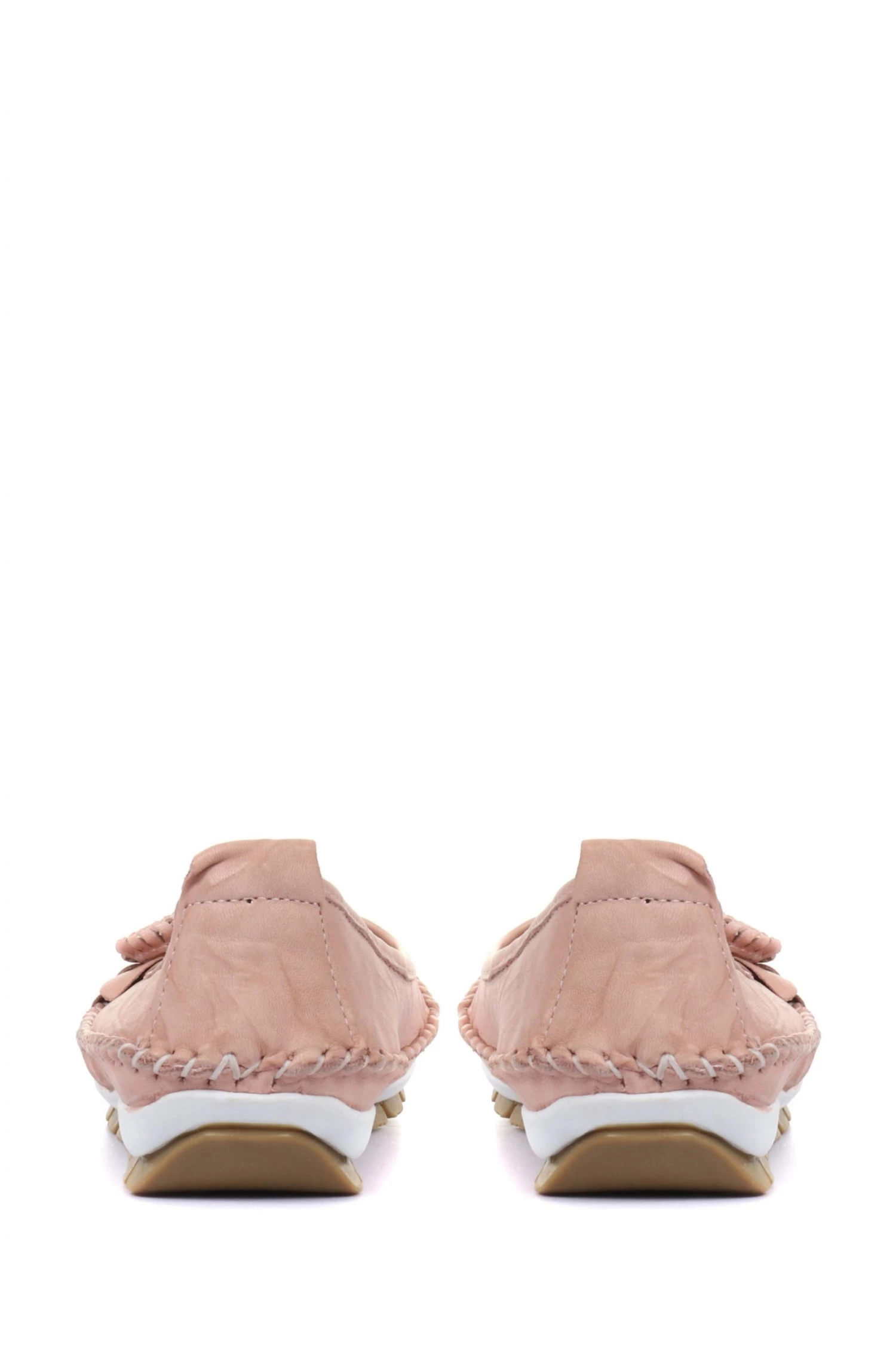 Pavers Pink Rose Ladies Wide Fit Casual Leather Flat Pumps 3 Pavers Pink Rose Ladies Wide Fit Casual Leather Flat Pumps - Image 3