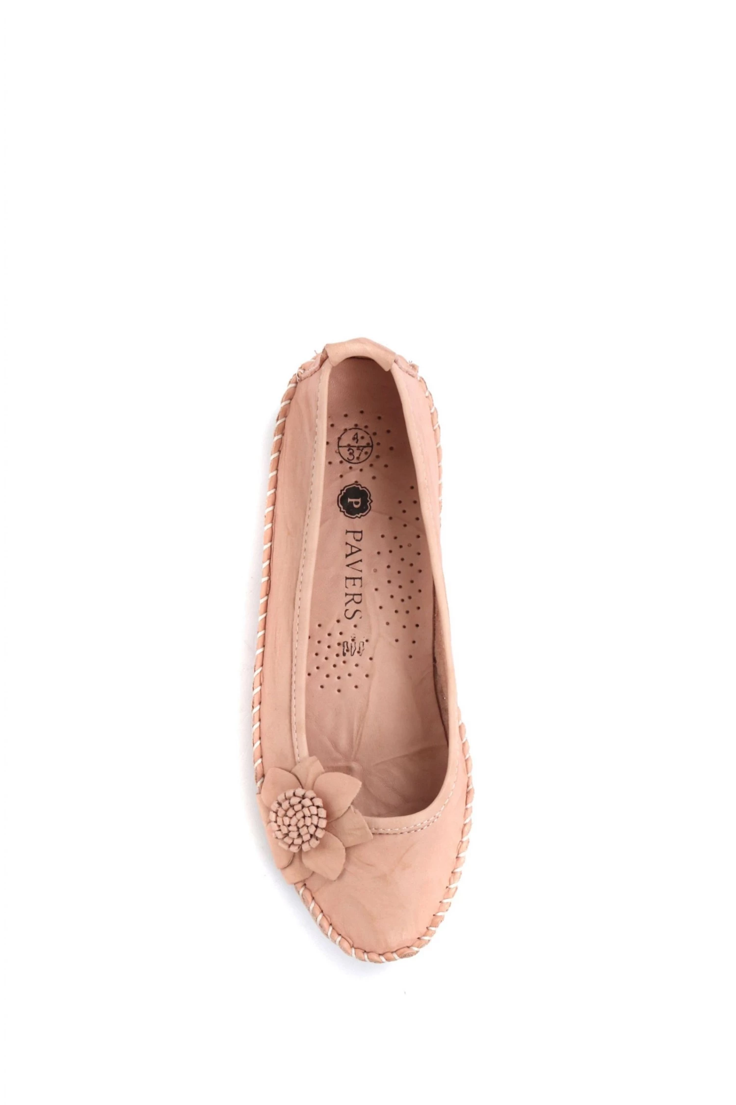 Pavers Pink Rose Ladies Wide Fit Casual Leather Flat Pumps 4 Pavers Pink Rose Ladies Wide Fit Casual Leather Flat Pumps - Image 4