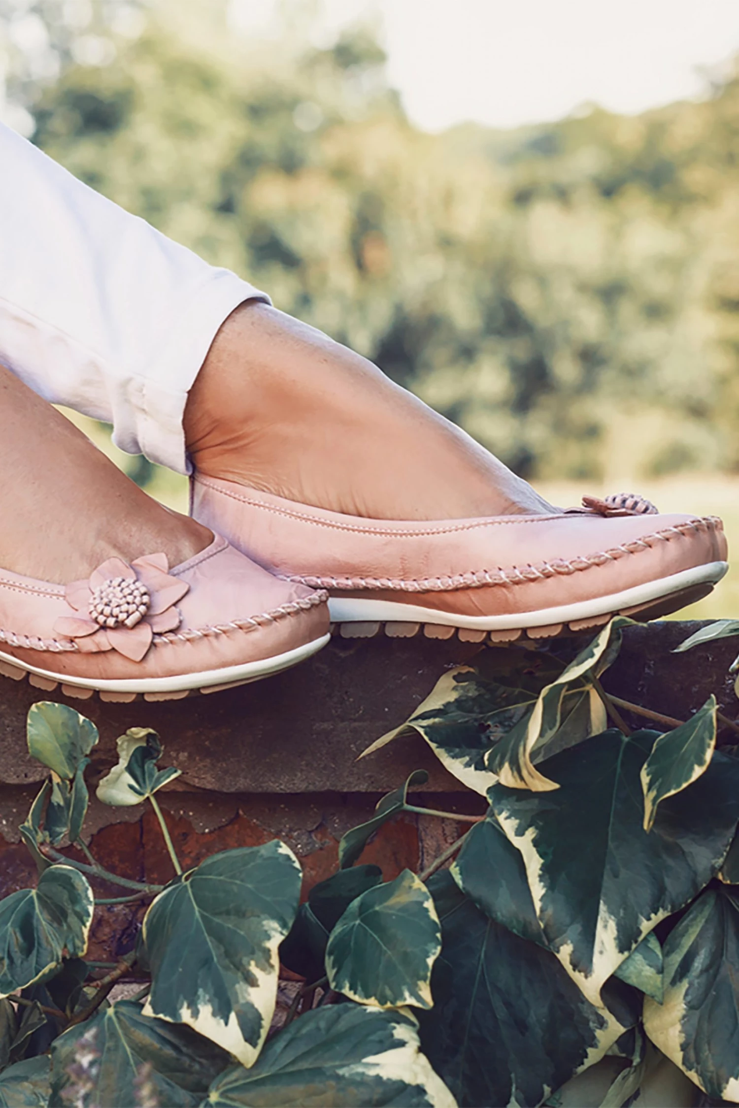 Pavers Pink Rose Ladies Wide Fit Casual Leather Flat Pumps 6 Pavers Pink Rose Ladies Wide Fit Casual Leather Flat Pumps - Image 6