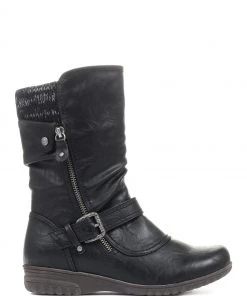 Pavers Ladies Black Calf Boots