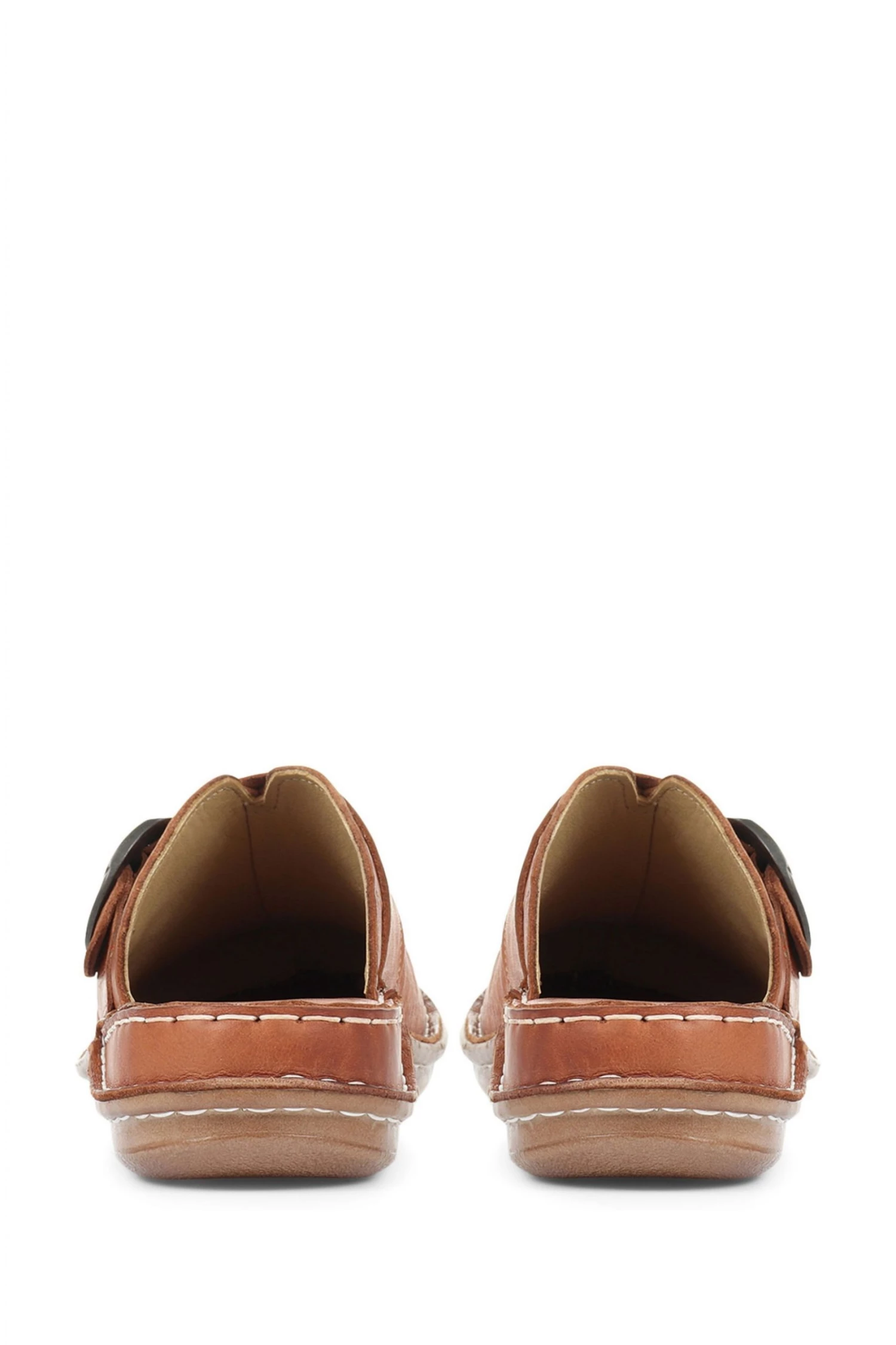 Pavers Tan Ladies Lightweight Leather Clogs 5 Pavers Tan Ladies Lightweight Leather Clogs - Image 5
