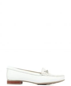 Pavers White Soft Leather Smart Moccasins