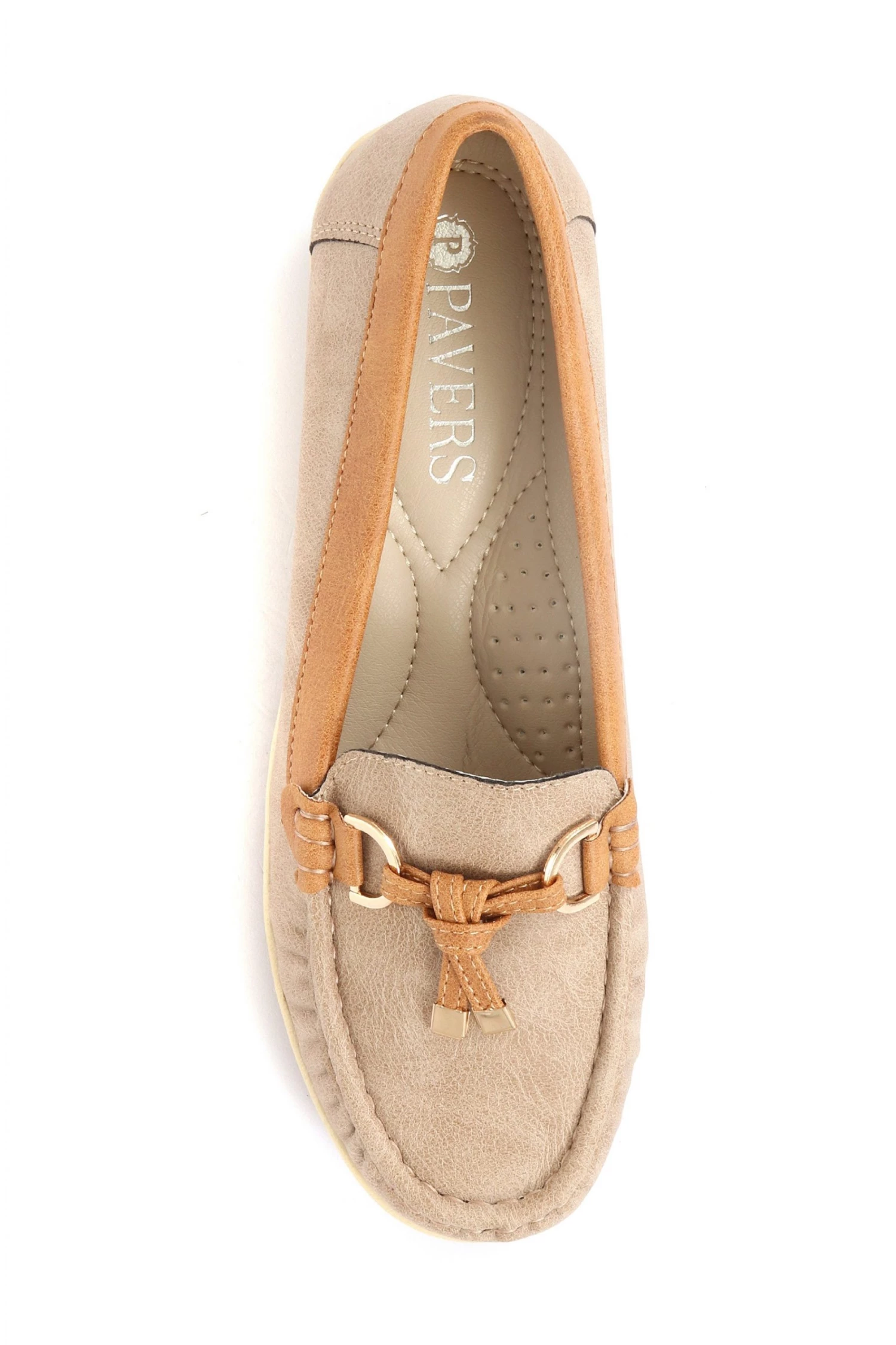 Pavers Ladies Natural Moccasin Loafers 4 Pavers Ladies Natural Moccasin Loafers - Image 4