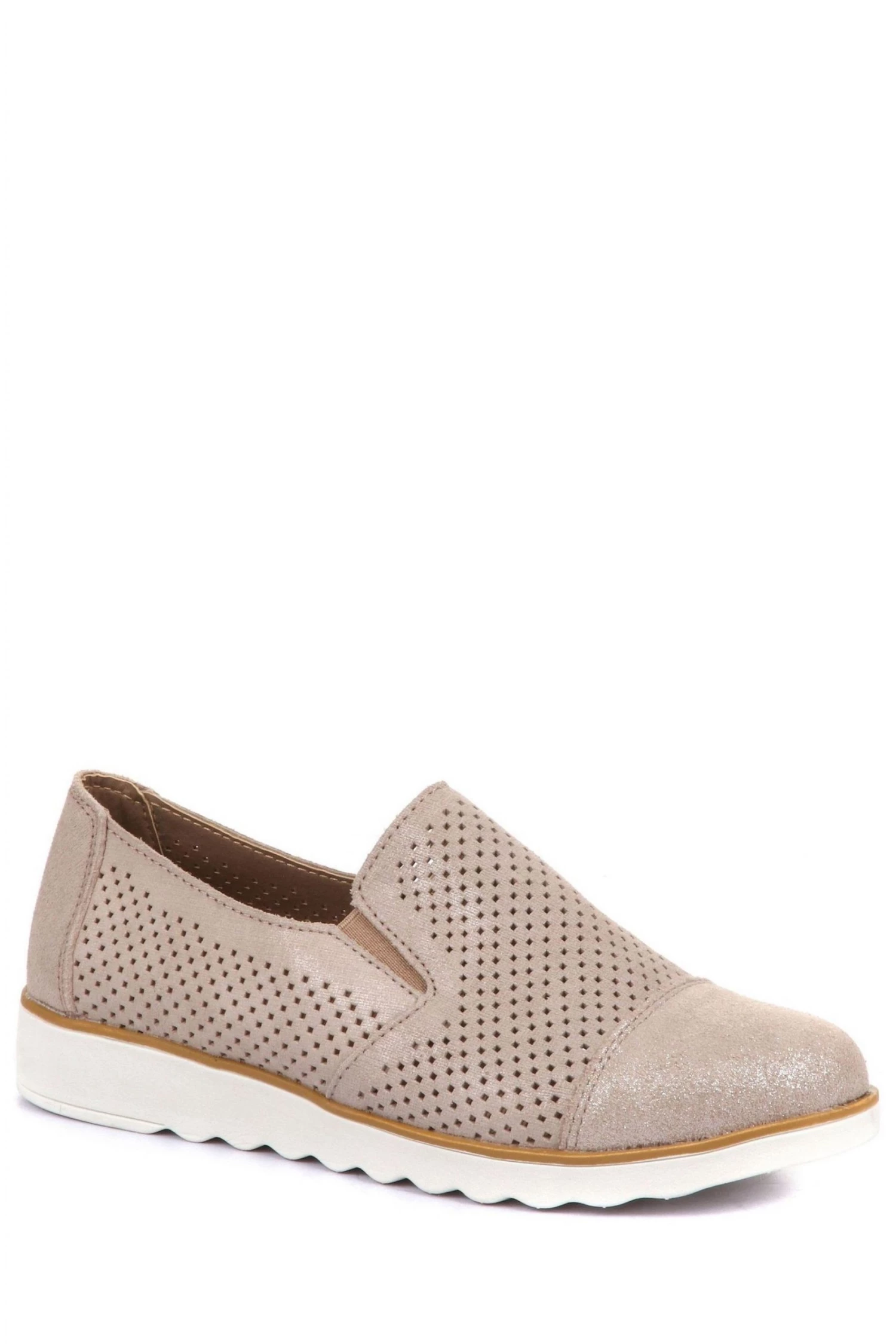 Pavers Natural Beige Ladies Wide Fit Lightweight Casual Slip-On Shoes 2 Pavers Natural Beige Ladies Wide Fit Lightweight Casual Slip-On Shoes - Image 2