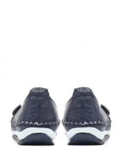 Pavers Womens Navy Blue Wide Fit Casual Leather Flat Pumps -Pavers Sales Shop unnamed file 2058 scaled