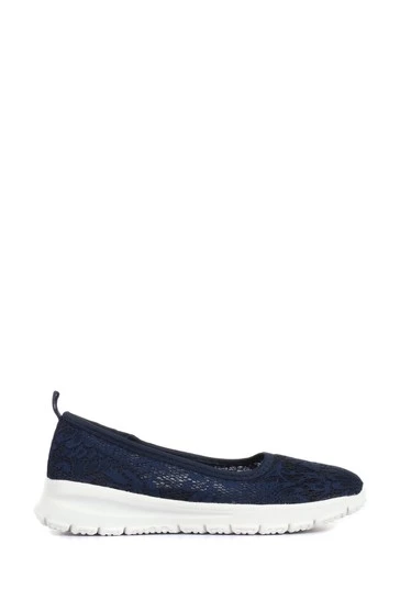 Pavers Womens Navy Blue Slip-On Pumps 6 Pavers Womens Navy Blue Slip-On Pumps - Image 6