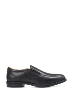 Pavers Black Ultra Wide Slip-On Leather Shoes