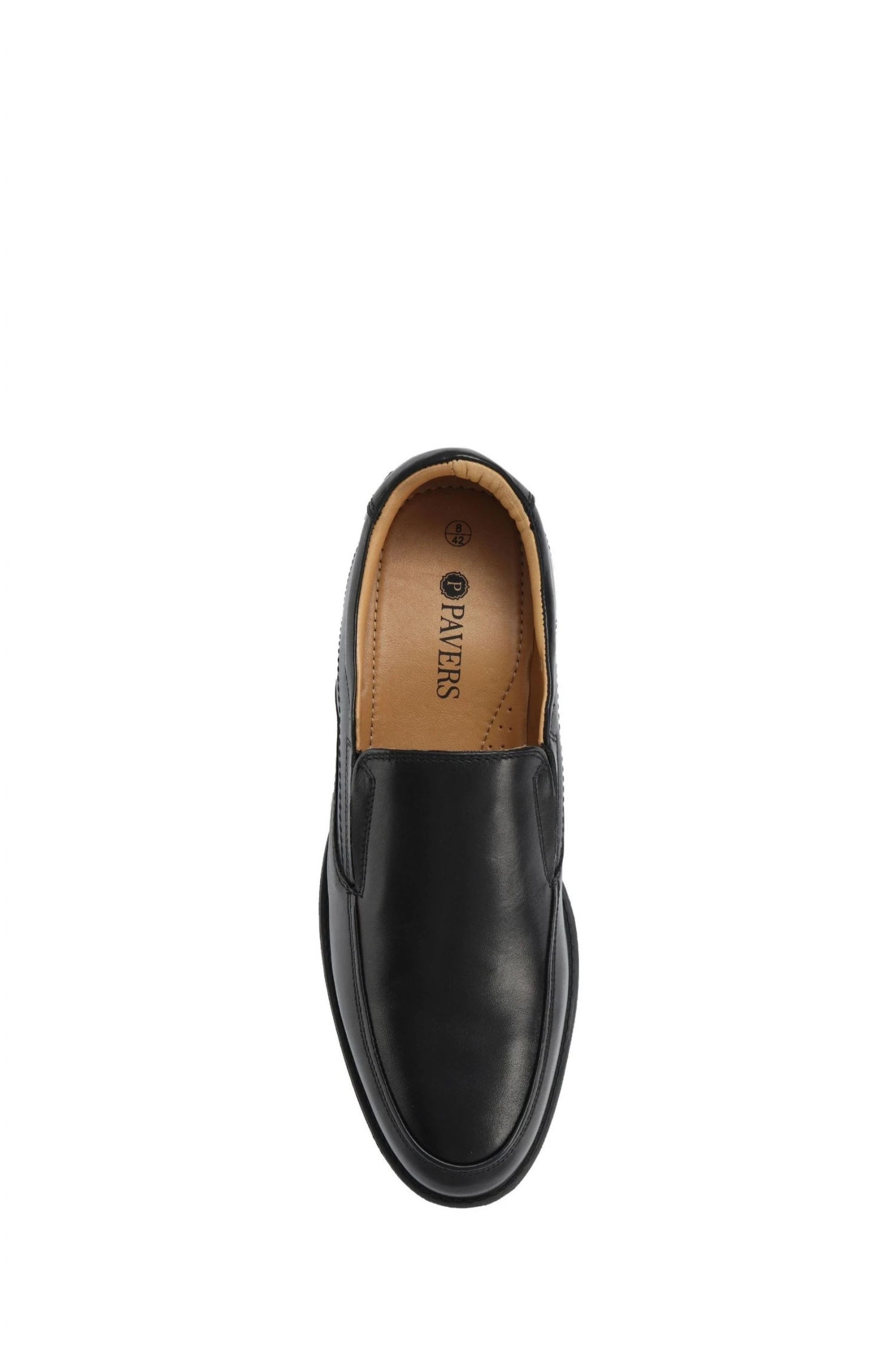 Pavers Black Ultra Wide Slip-On Leather Shoes 3 Pavers Black Ultra Wide Slip-On Leather Shoes - Image 3