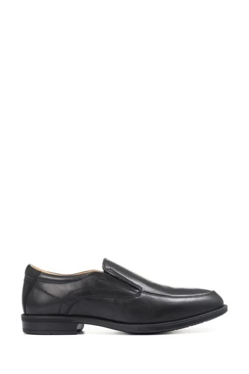 Pavers Black Ultra Wide Slip-On Leather Shoes 6 Pavers Black Ultra Wide Slip-On Leather Shoes - Image 6