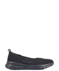 Pavers Black Ladies Slip-On Pumps