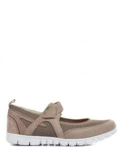 Pavers Natural Ladies Touch-Fasten Mary Jane Shoes