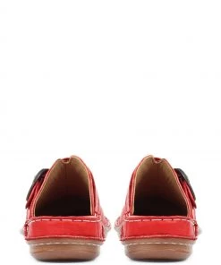 Pavers Red Ladies Lightweight Leather Clogs -Pavers Sales Shop unnamed file 2149 scaled