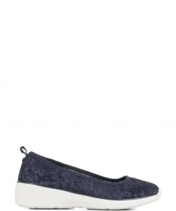 Pavers Blue Memory Foam Slip-On Pumps