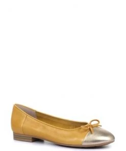 Pavers Yellow Leather Ballerina Pumps -Pavers Sales Shop unnamed file 2169