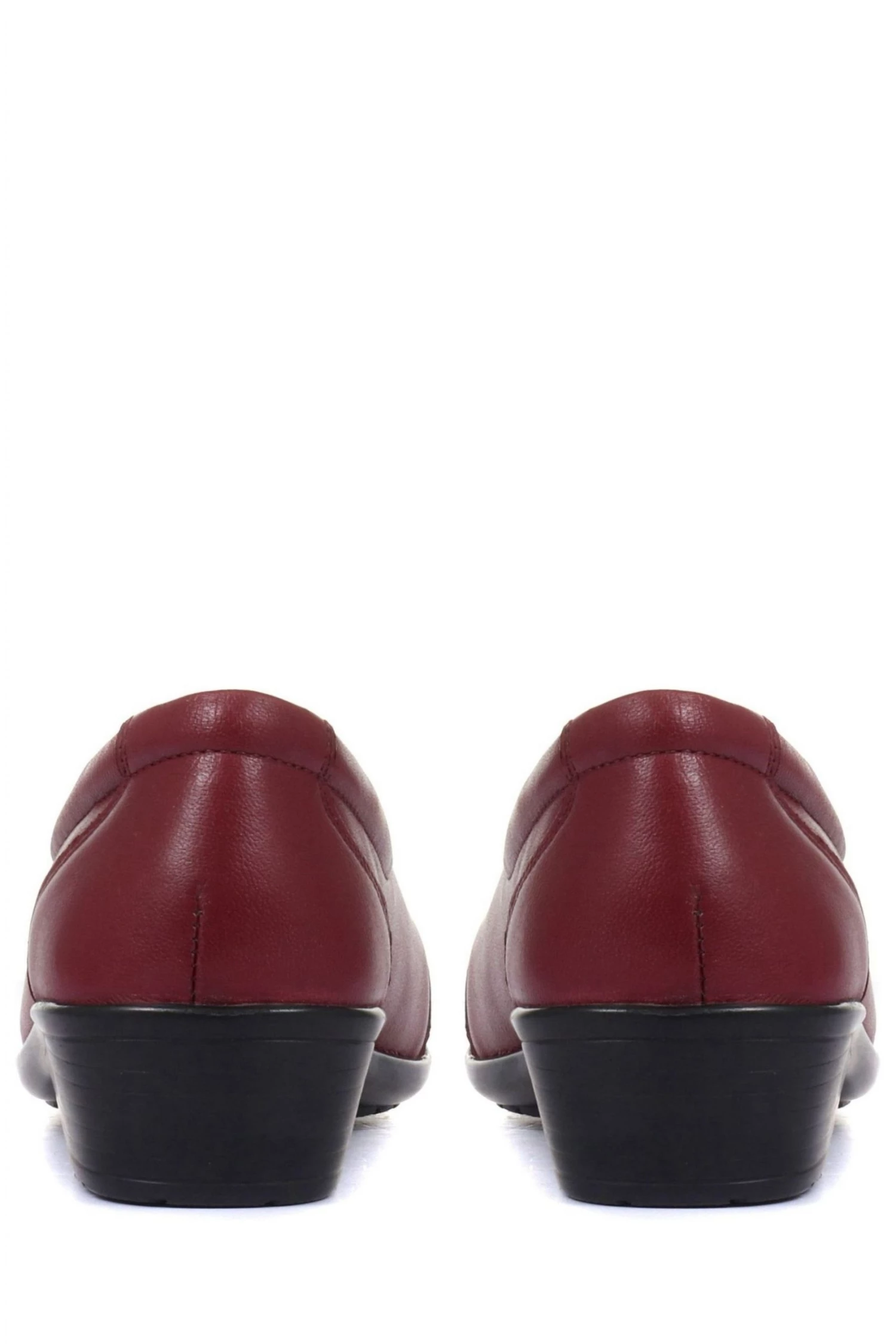 Pavers Ladies Red Wide Fit Leather Slip-On Shoes 3 Pavers Ladies Red Wide Fit Leather Slip-On Shoes - Image 3