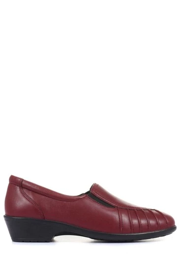 Pavers Ladies Red Wide Fit Leather Slip-On Shoes 6 Pavers Ladies Red Wide Fit Leather Slip-On Shoes - Image 6