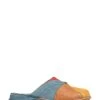 Pavers Ladies Blue Leather Slip-On Clogs