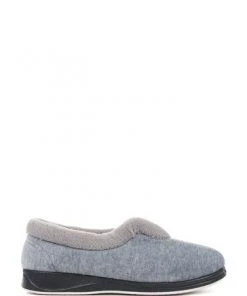 Pavers Grey Ladies Wide Fit Full Slippers -Pavers Sales Shop unnamed file 2246