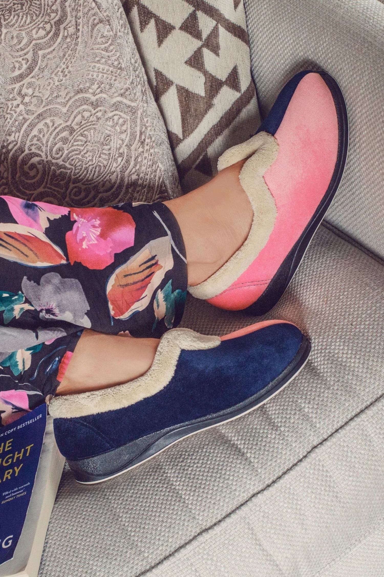 Pavers Pink Multi Ladies Wide Fit Full Slippers 1 Pavers Pink Multi Ladies Wide Fit Full Slippers