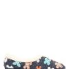 Pavers Blue Ladies Full Slippers With Flower Embellishment