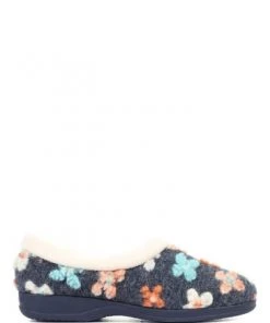 Pavers Blue Ladies Full Slippers With Flower Embellishment -Pavers Sales Shop unnamed file 2265