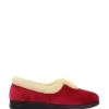 Pavers Navy Red Ladies Wide Fit Full Slippers