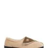 Pavers Natural Beige Ladies Touch Fasten Full Slippers With Permalose Sole