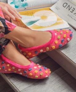 Pavers Pink Multi Ladies Full Woolly Slippers