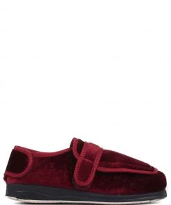 Pavers Red Ladies Touch Fastening Full Slippers