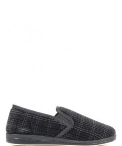 Pavers Men's Black Plaid Full Slippers -Pavers Sales Shop unnamed file 2362