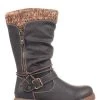Pavers Ladies Brown Wide Fit Casual Mid-Calf Boots