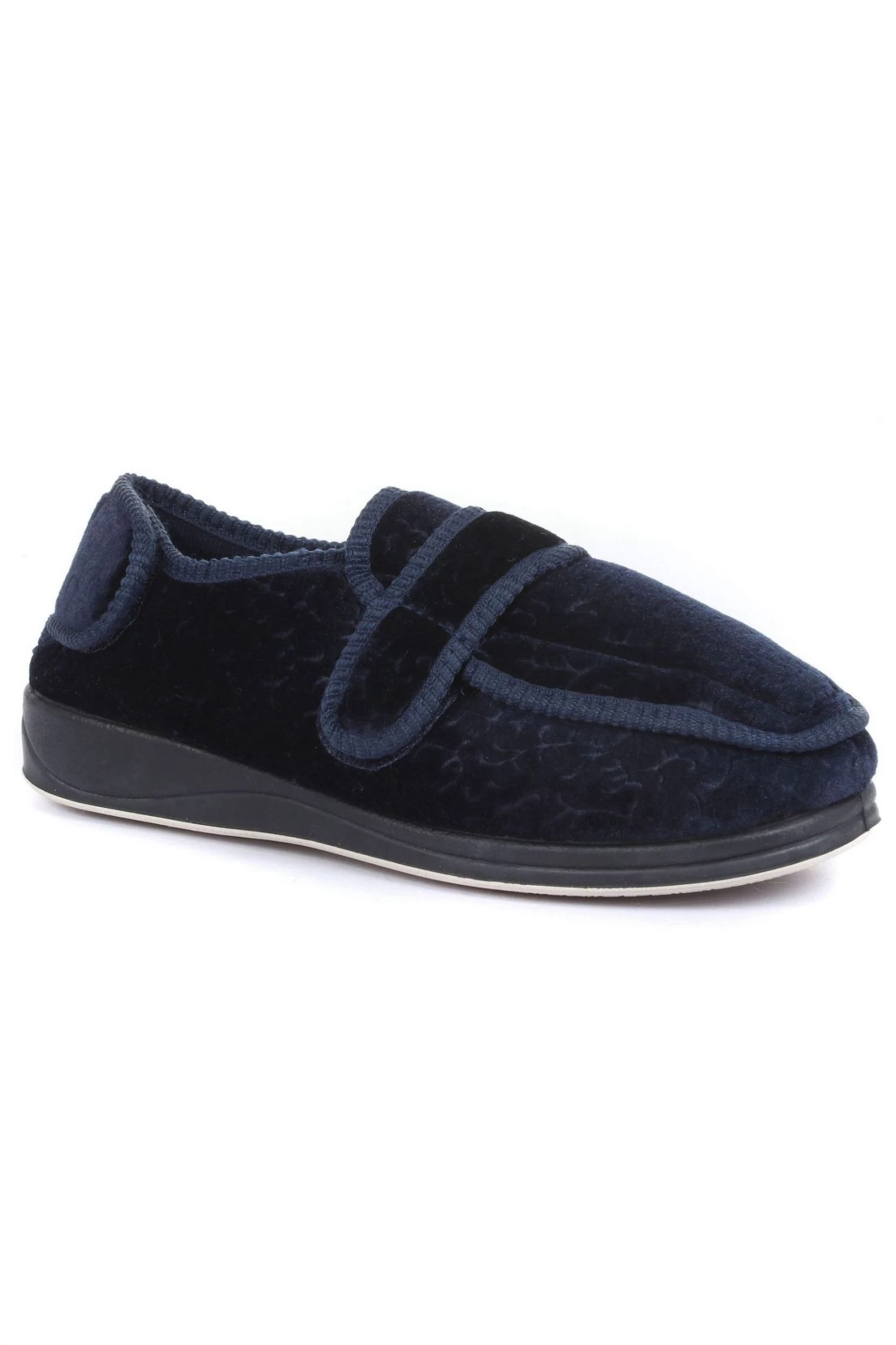 Pavers Blue Ladies Touch Fastening Full Slippers 2 Pavers Blue Ladies Touch Fastening Full Slippers - Image 2