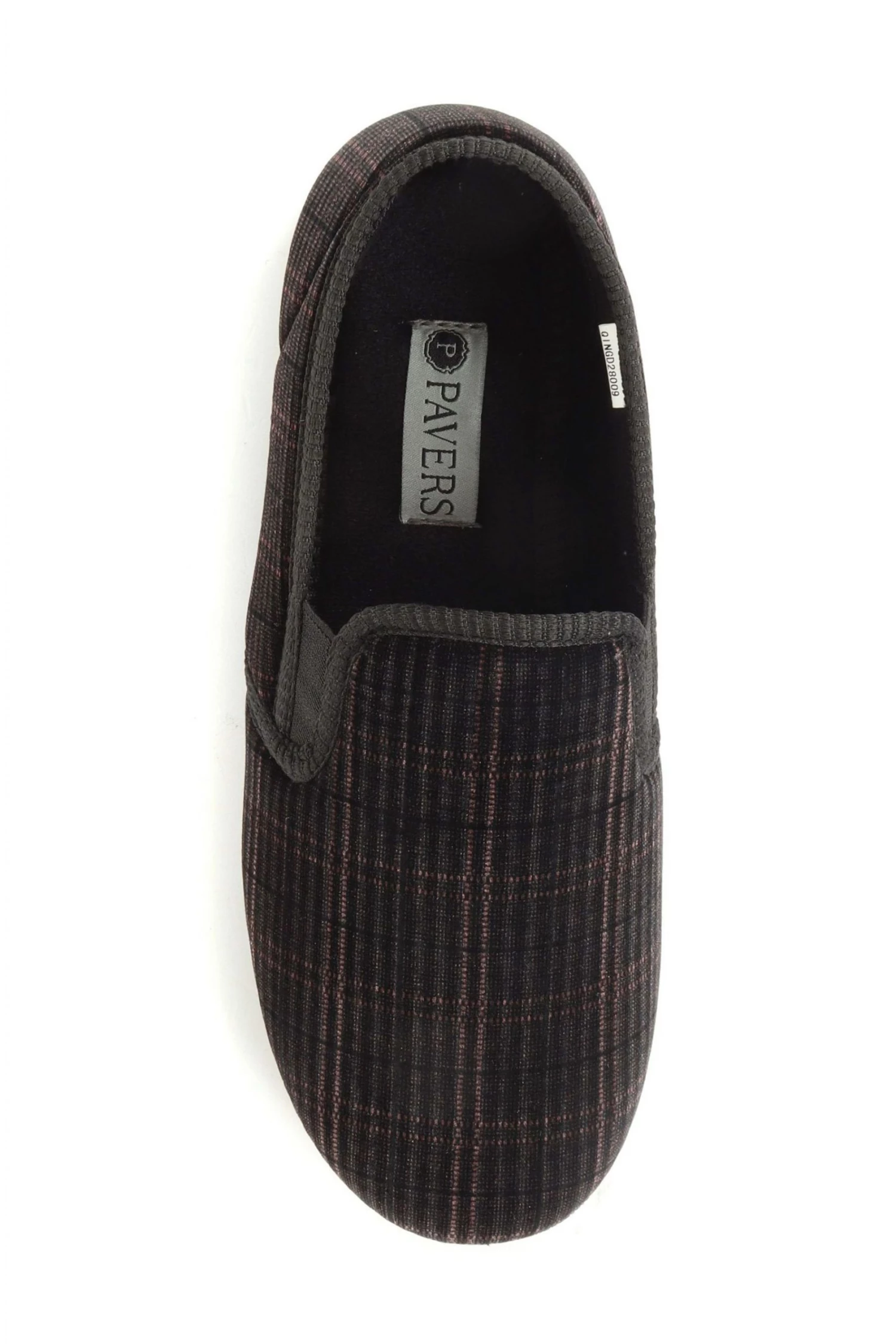Pavers Mens Burgundy Red Plaid Full Slippers 4 Pavers Mens Burgundy Red Plaid Full Slippers - Image 4