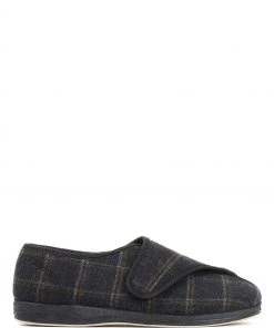 Pavers Mens Blue Antibacterial Adjustable Slippers