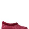Pavers Ladies Red Leopard Print Slippers