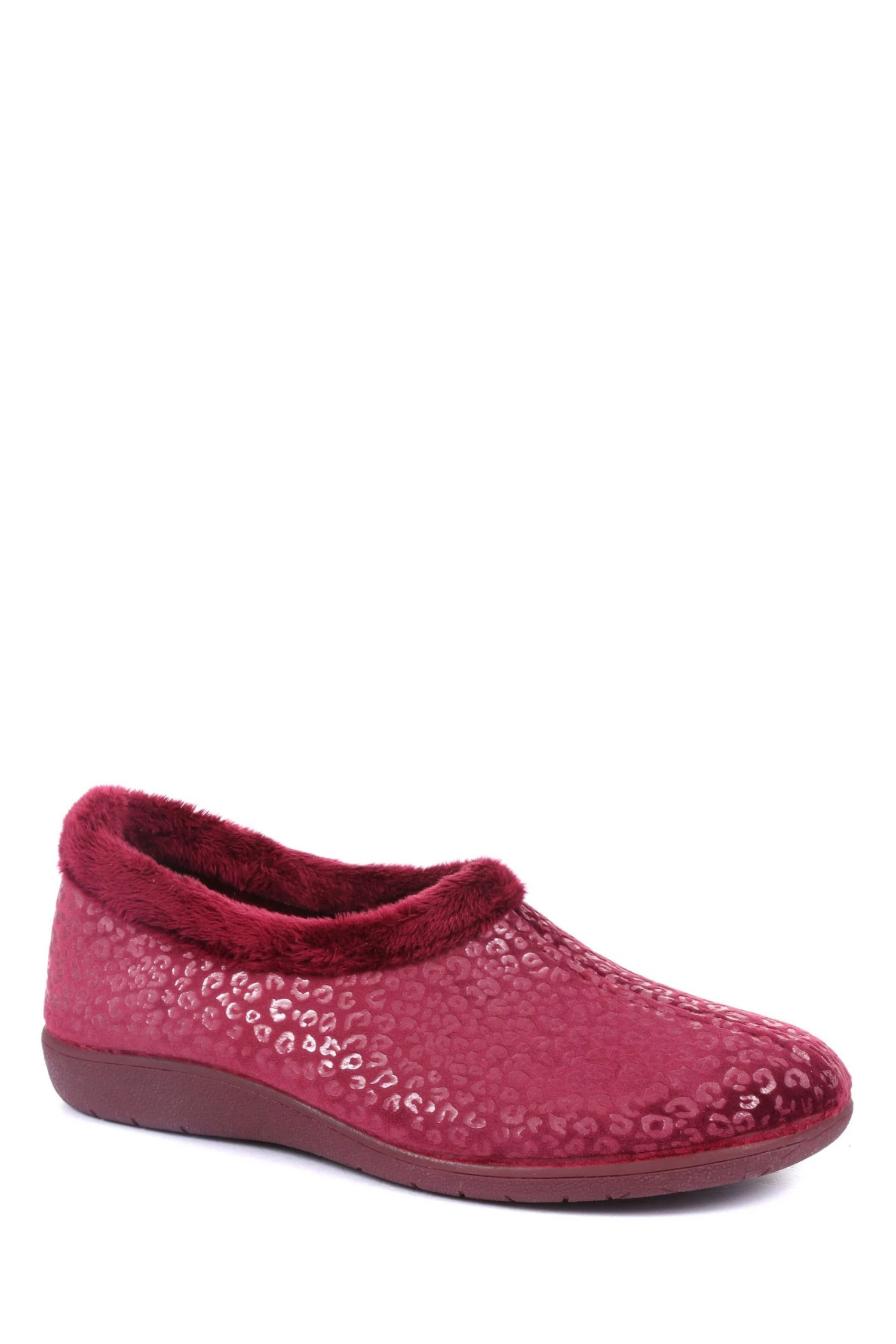 Pavers Ladies Red Leopard Print Slippers 2 Pavers Ladies Red Leopard Print Slippers - Image 2